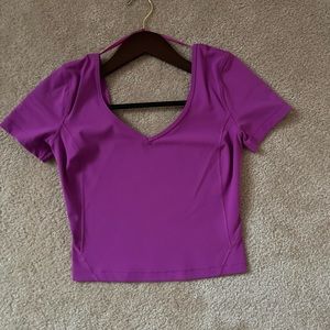 Lululemon Align Tee. Size 4. Worn ONE TIME. Like New!!! Pomegranate / Fuchsia
